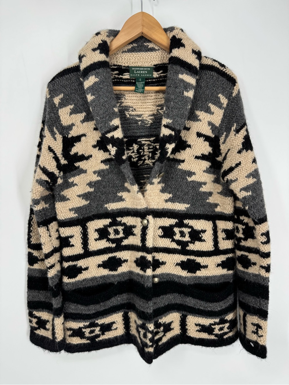 Lauren Ralph Lauren Hand Knit Cardigan Sweater Size S